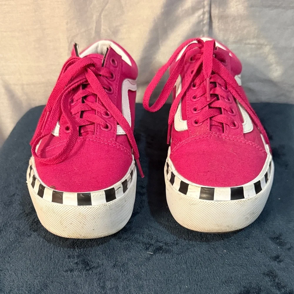 Vans Women's Bold Pink Platform Sneakers - Picture 3 of 8